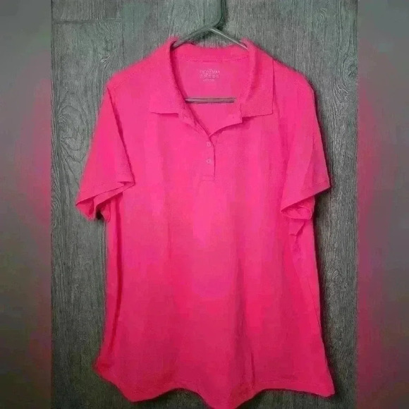 The Outfitters by Lands End hot pink collard blouse 100% poly size 2X. - Picture 1 of 4